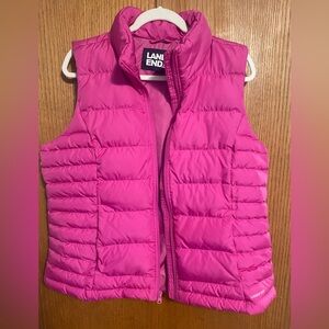 Lands’ End Hot Pink Down Puffer Vest
